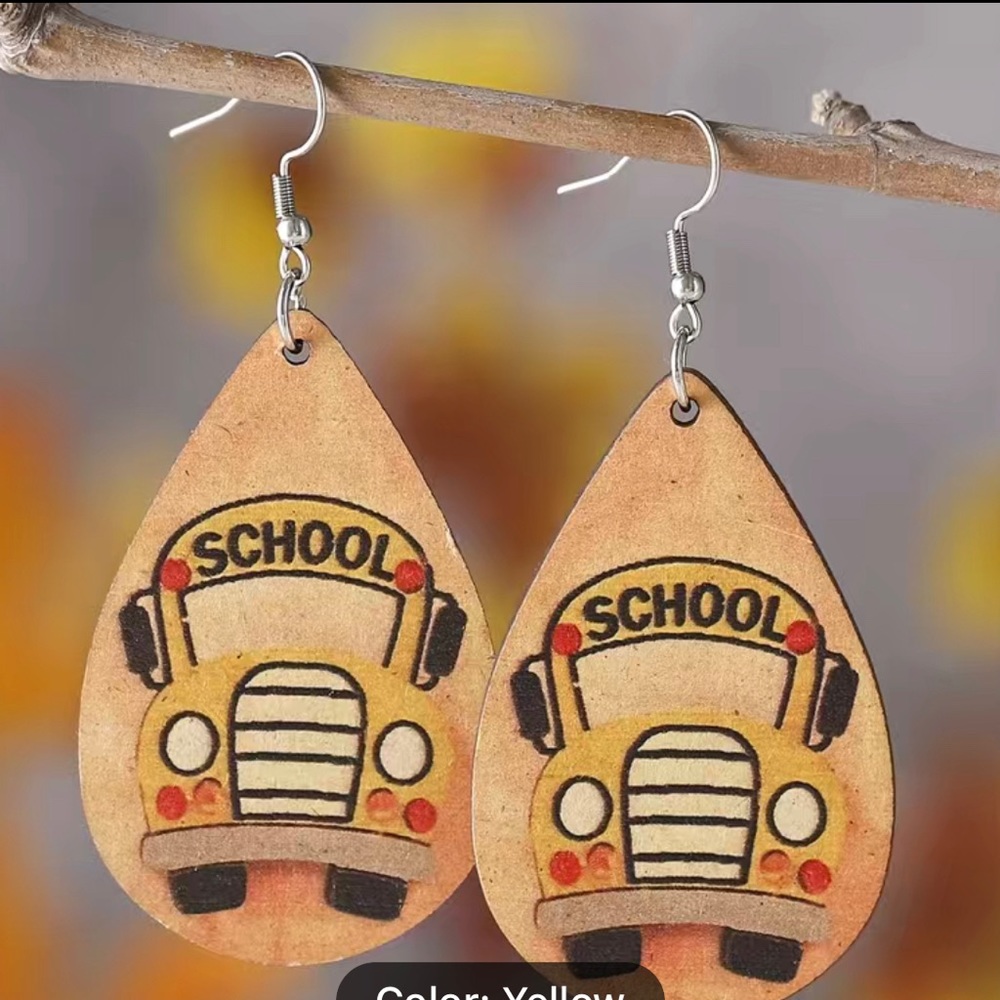 School bus earrings